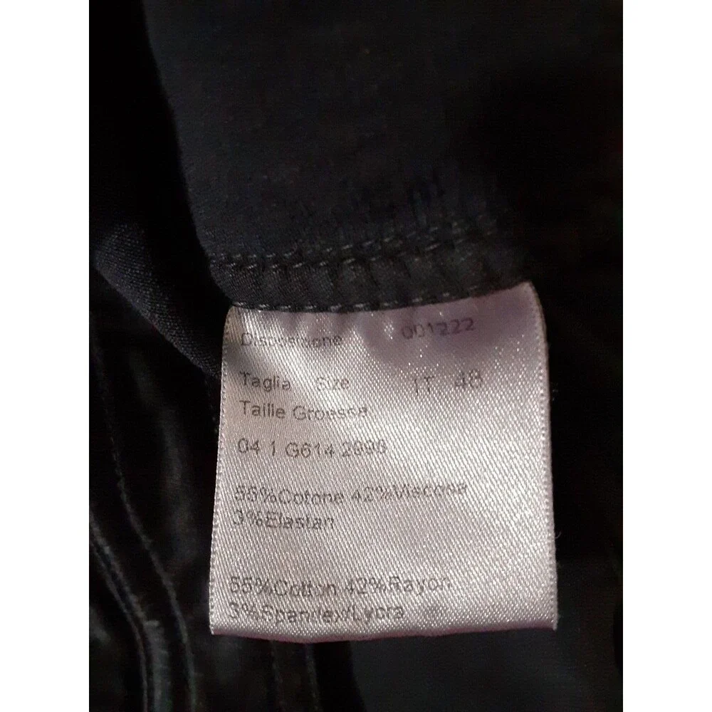 PIAZZA SEMPIONE Solid Black Long Sleeve Cotton Blend Button Up Jacket SZ 48